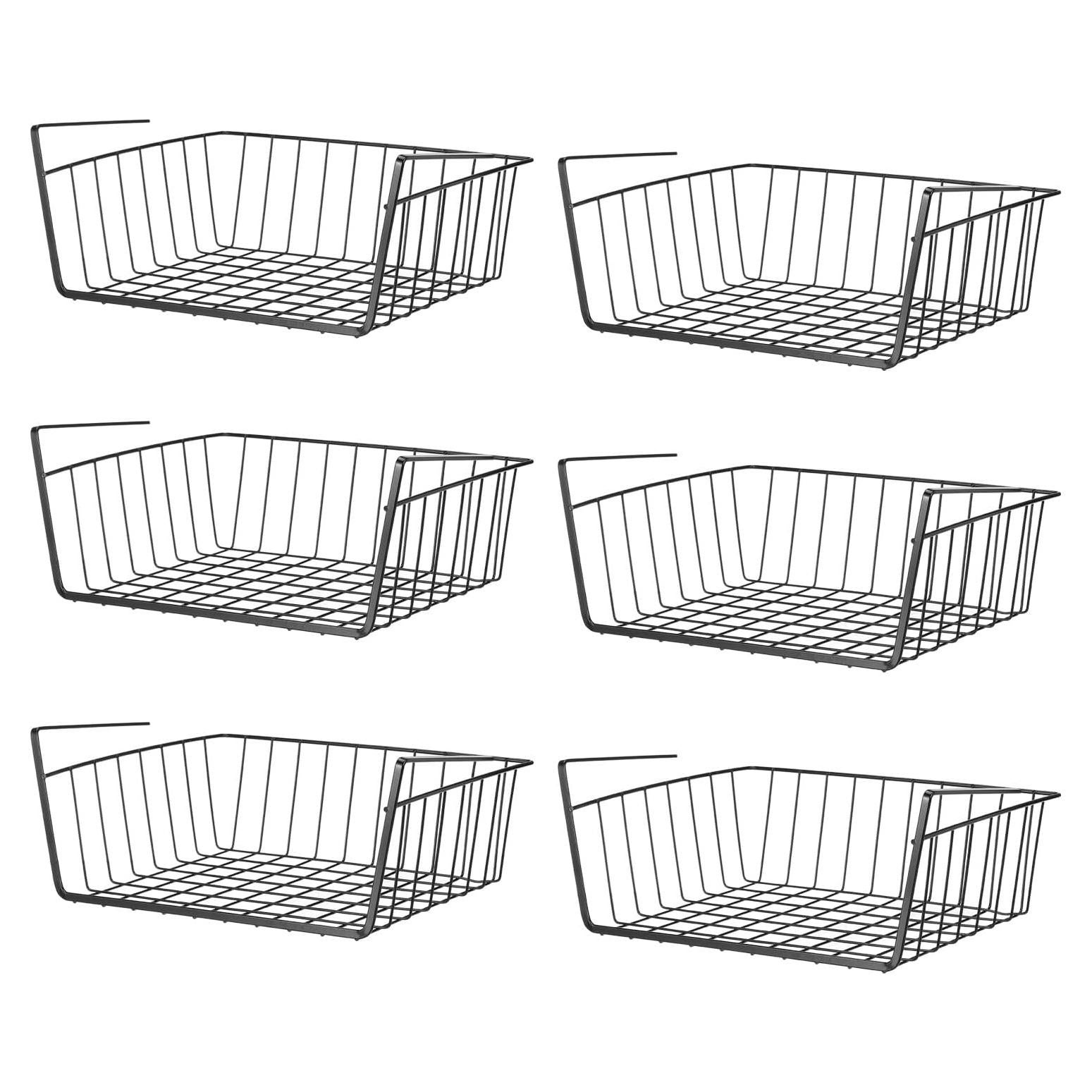 Canasta de Almacenamiento Bajo Estante PATIKIL 33x26x12cm - Paquete de 6