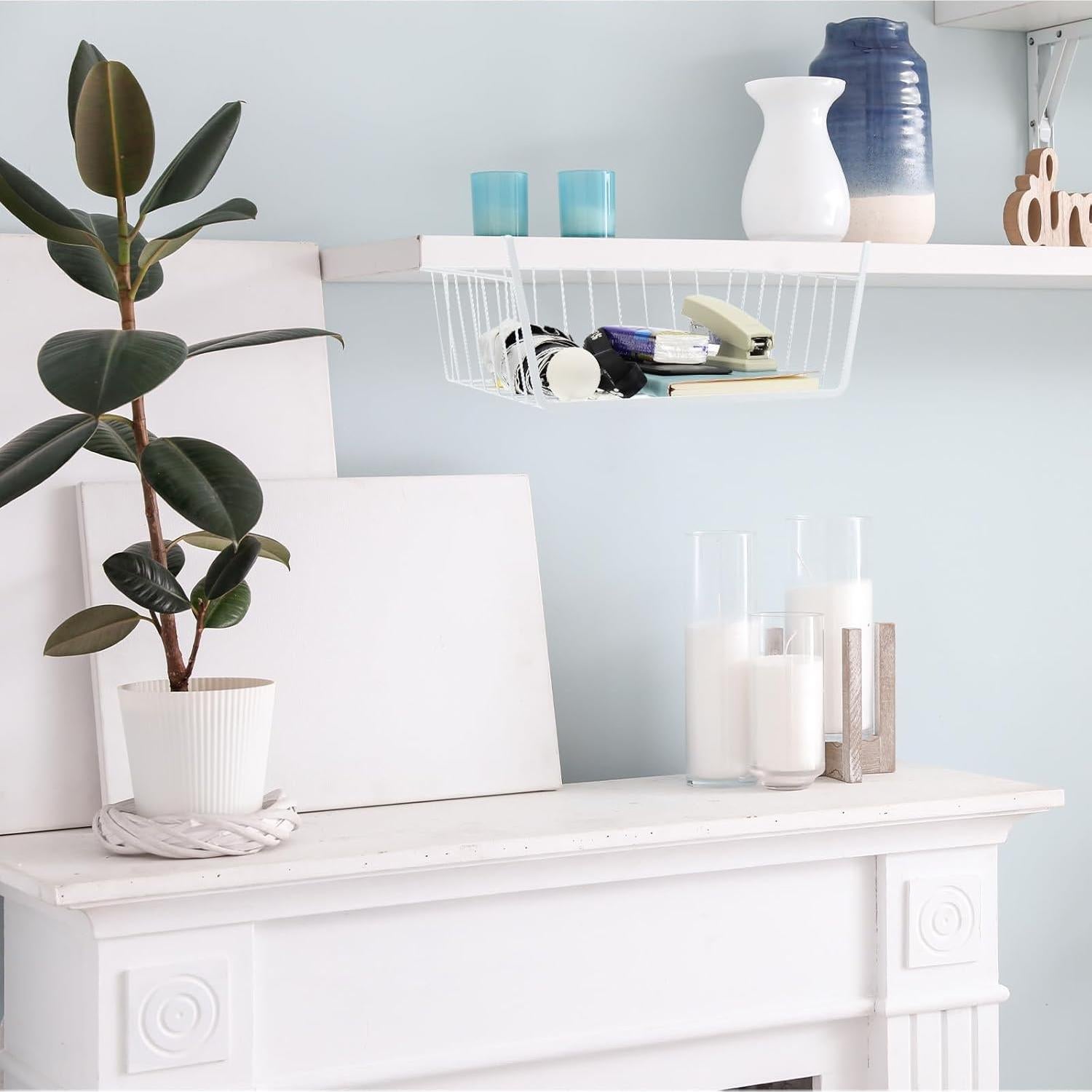 Canasta de Almacenamiento Bajo Estante PATIKIL 33x26x12cm - Paquete de 6