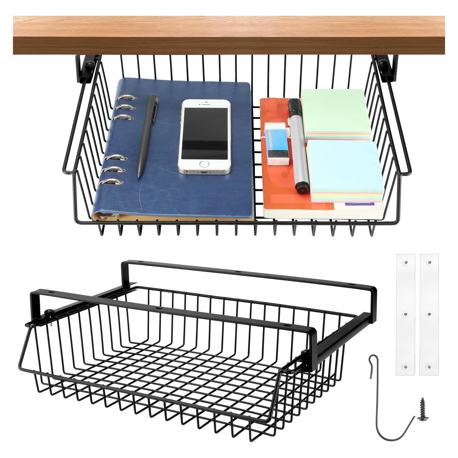 Cajón Bajo Escritorio QWORK - Organizador de Metal 32x23cm