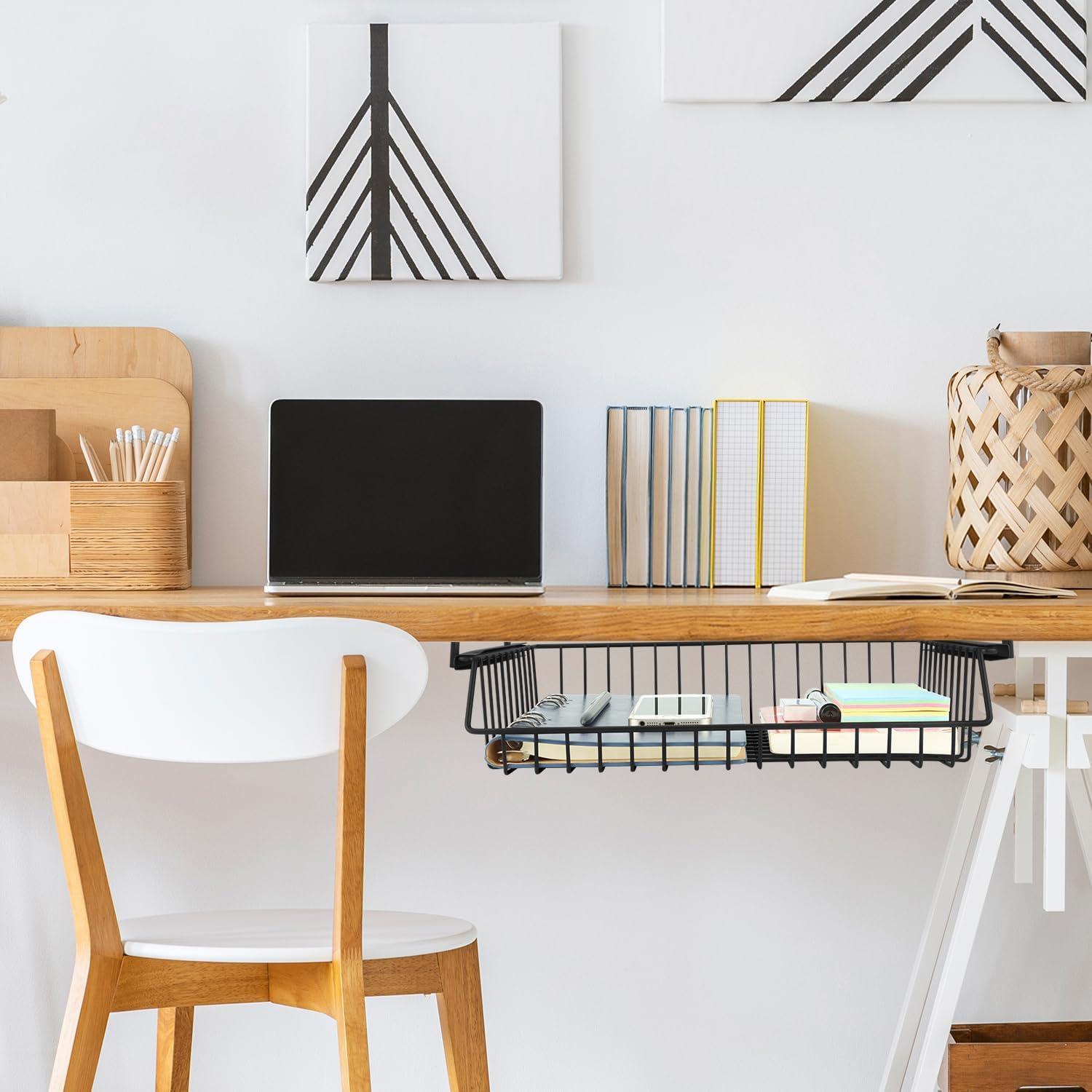 Cajón Bajo Escritorio QWORK - Organizador de Metal 32x23cm