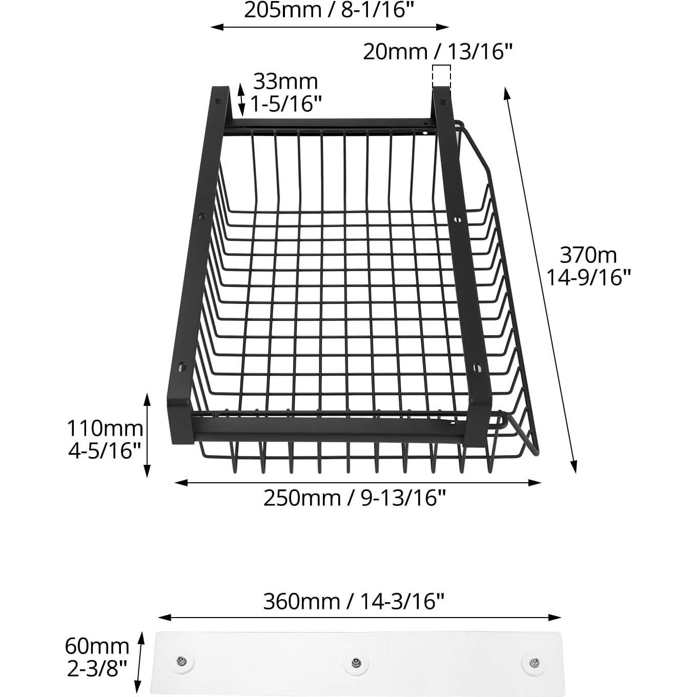 Cajón Bajo Escritorio QWORK - Organizador de Metal 32x23cm