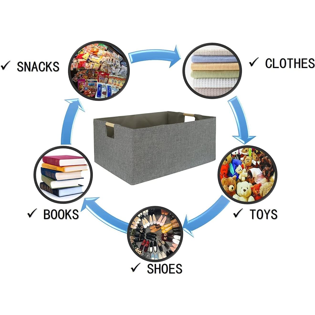Caja de Almacenamiento Plegable FUULOXE Gris 42x31x17 cm