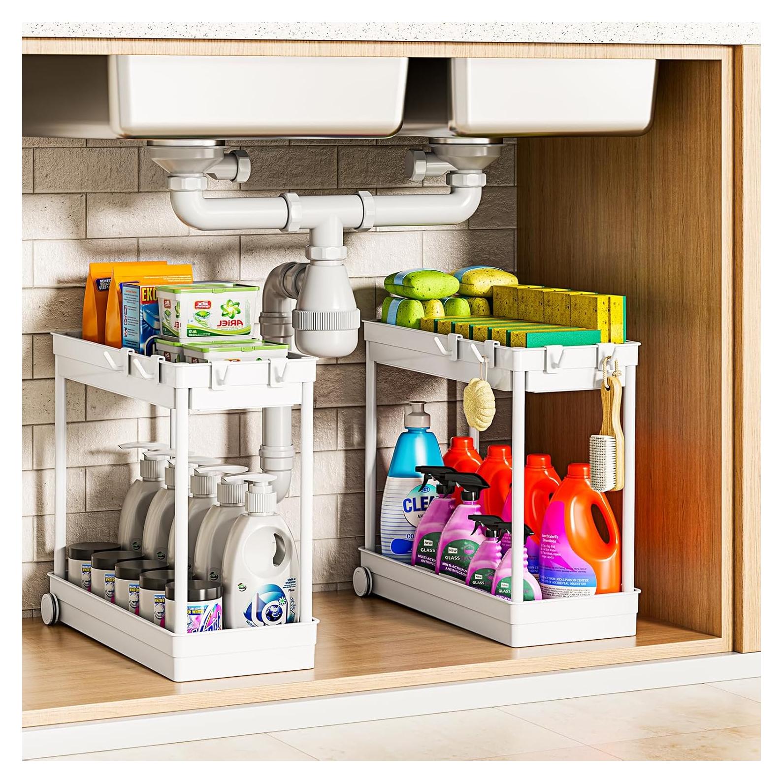 Organizador Bajo Fregadero Cicilyna 2 Niveles Blanco Helado