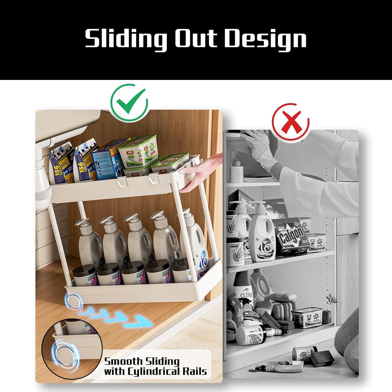 Organizador Bajo Fregadero Cicilyna 2 Niveles Blanco Helado