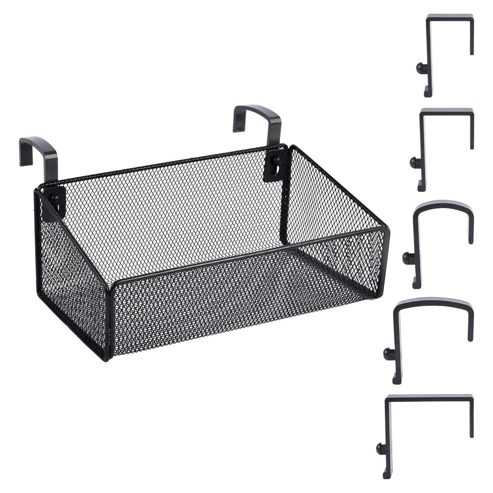 Cesta de Almacenamiento Colgante MATIMASU Negra con 5 Ganchos