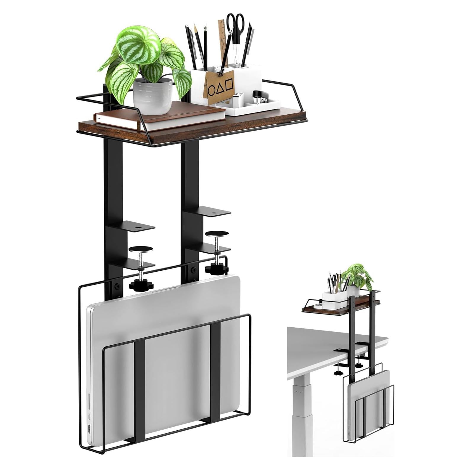 Estante de Escritorio Invech Ajustable con Abrazadera y Cesta