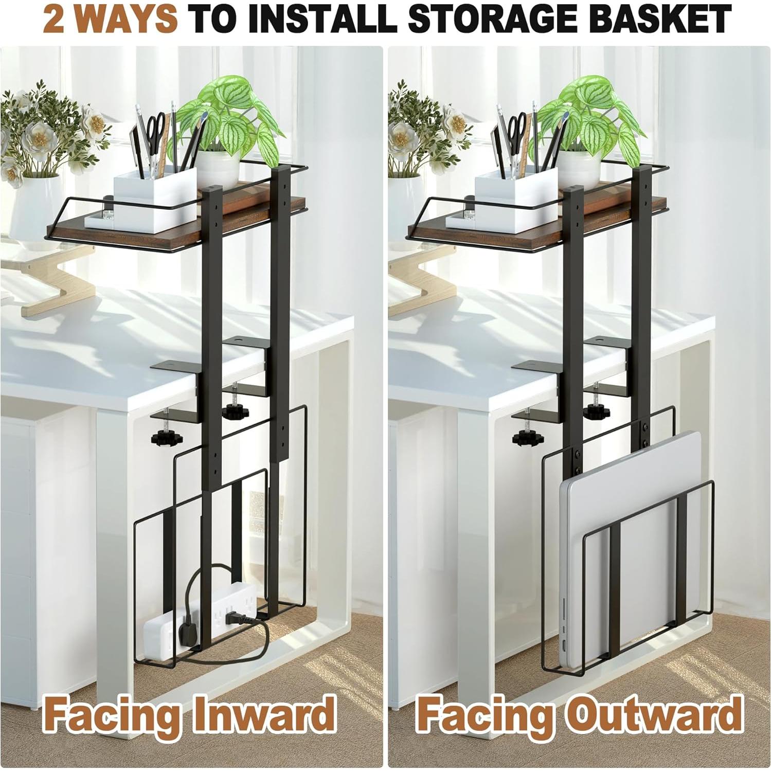 Estante de Escritorio Invech Ajustable con Abrazadera y Cesta