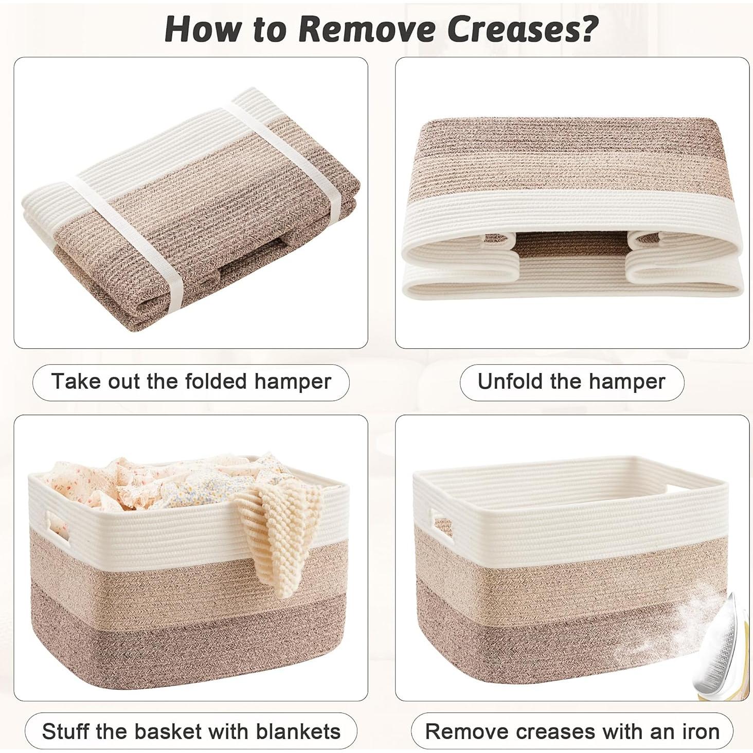 Cesta de Almacenamiento Artfeel 65L Algodón Marrón Rectangular