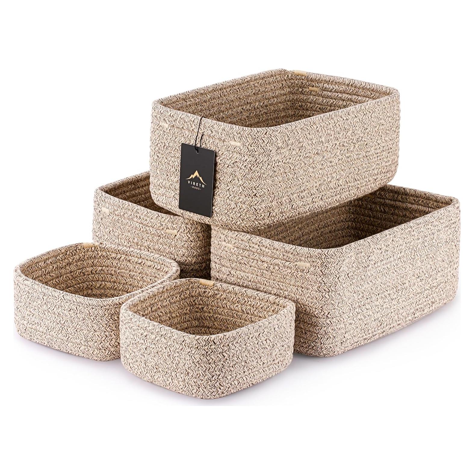 Juego de 5 cestas de almacenamiento VIRETH HAUS - 2 tamaños