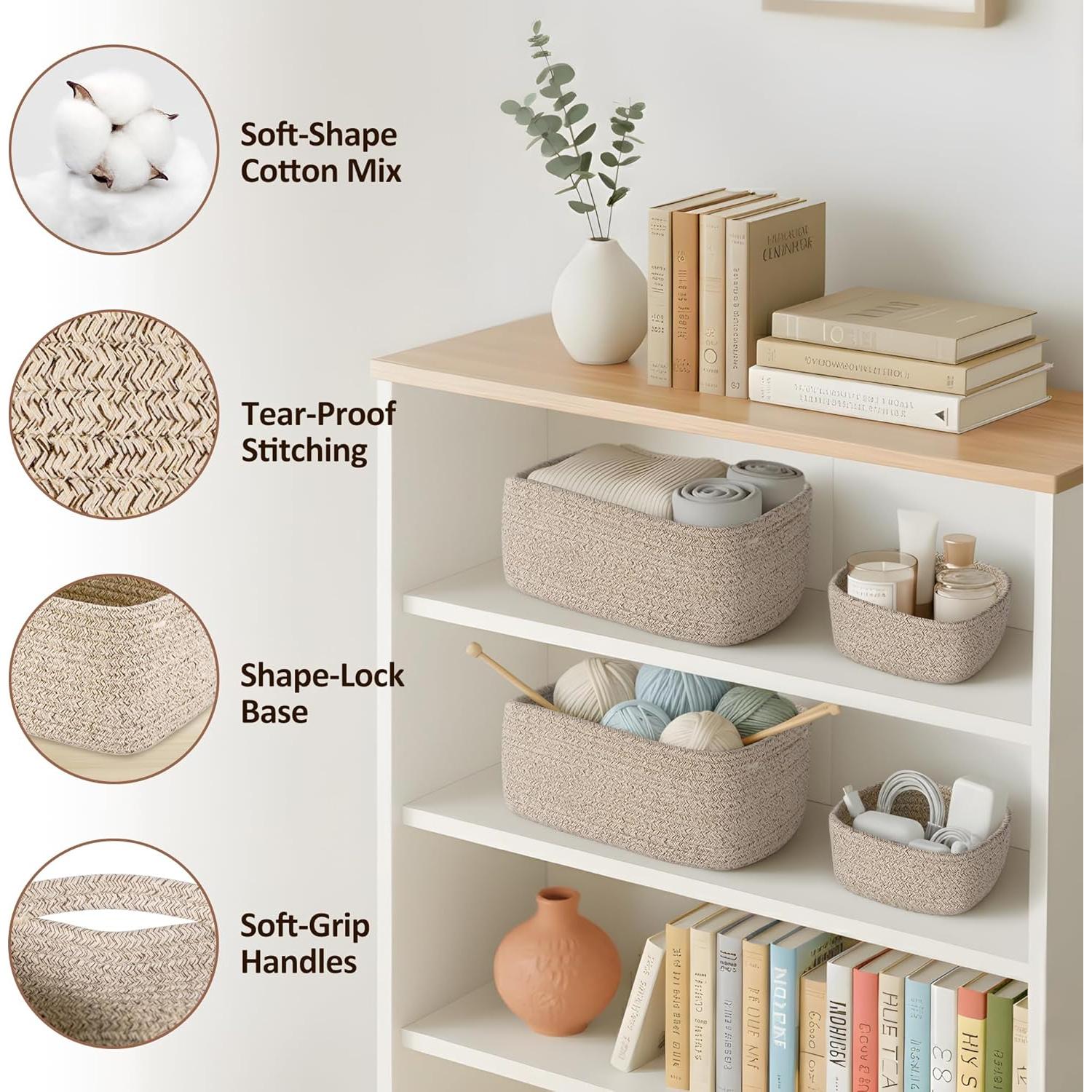 Juego de 5 cestas de almacenamiento VIRETH HAUS - 2 tamaños