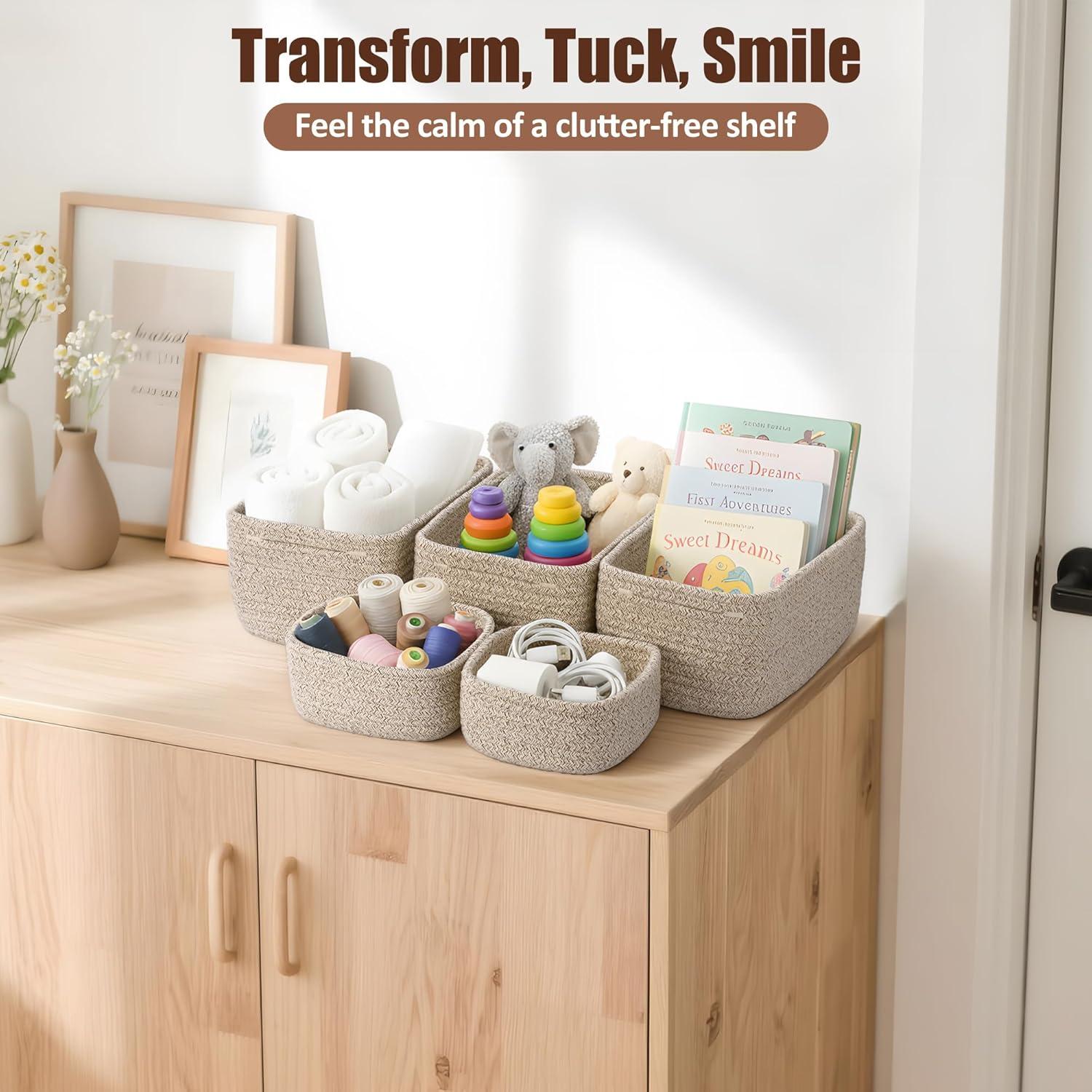 Juego de 5 cestas de almacenamiento VIRETH HAUS - 2 tamaños