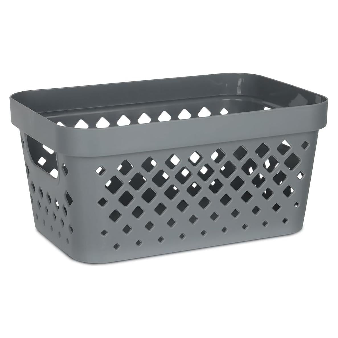 Cesta de Plástico Glad Apilable 3.79L Gris con Mangos