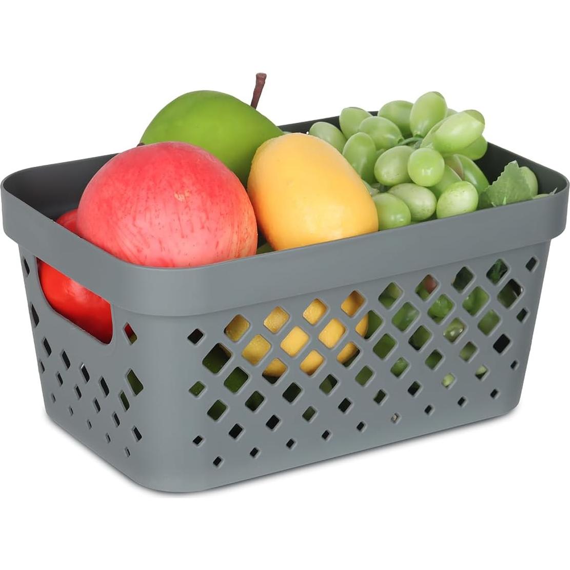 Cesta de Plástico Glad Apilable 3.79L Gris con Mangos