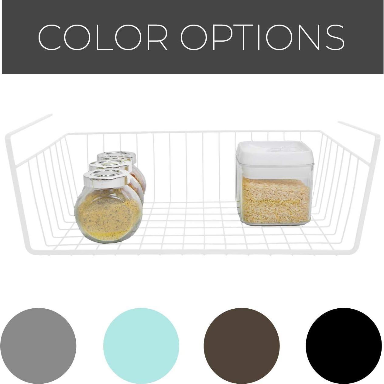 Cesta de Almacenamiento Bajo Estante Diseño Inteligente - 6 Pzas - 40.6x14 cm - Blanca