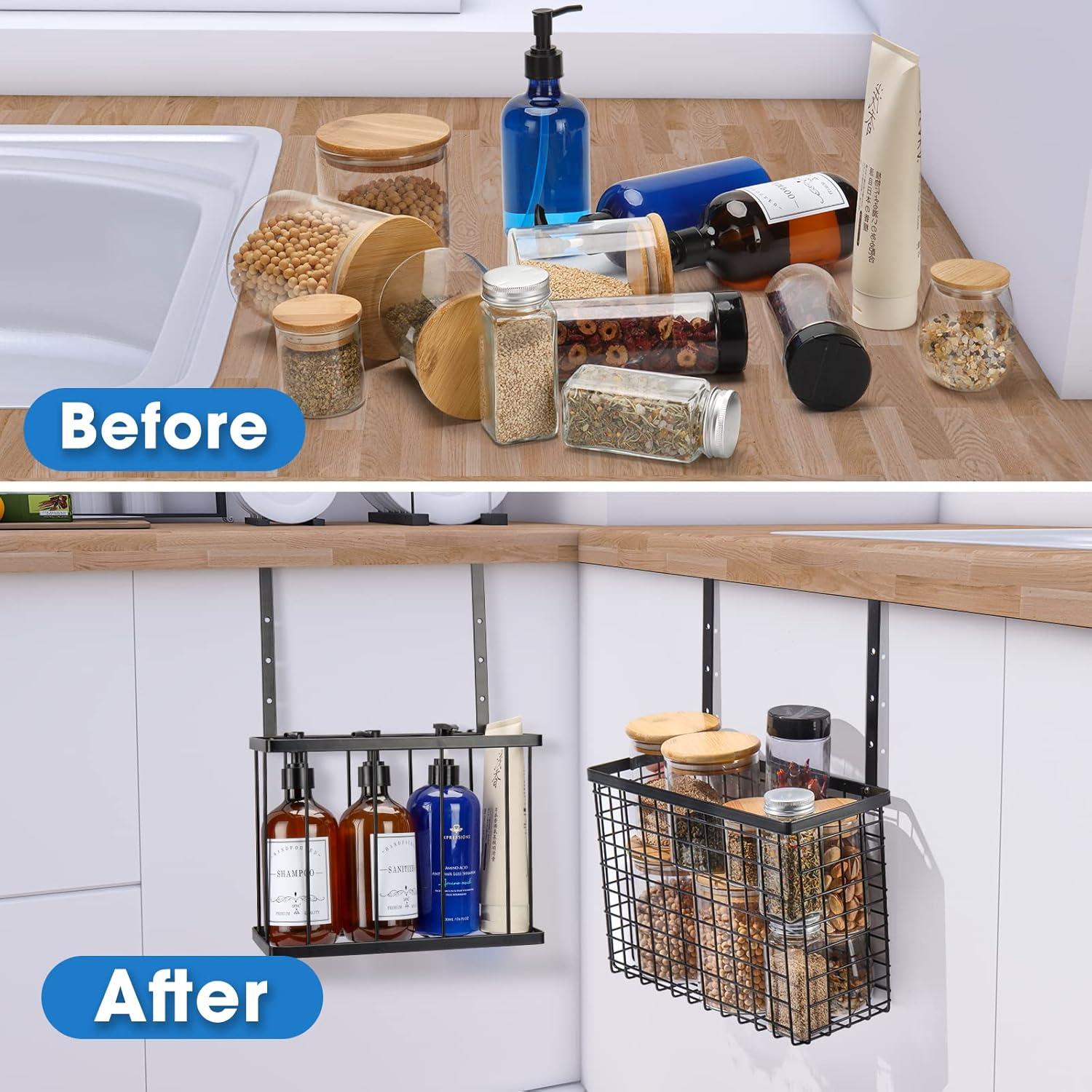 Organizador de Puerta de Gabinete YMCCOOL Negro 2 Estantes