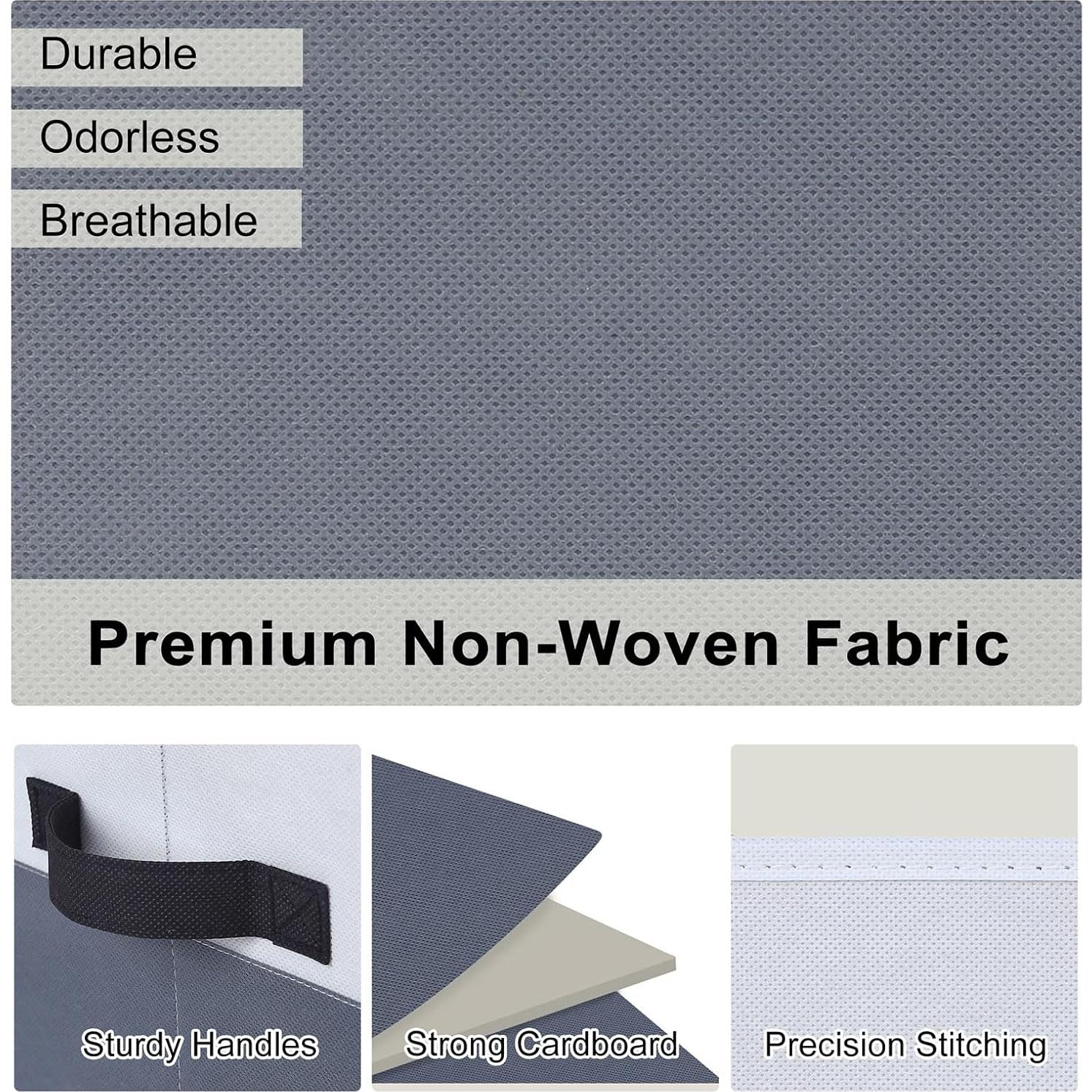 Cestas de Almacenamiento WUIKE 3-Pack Grande Gris/Blanco 21L