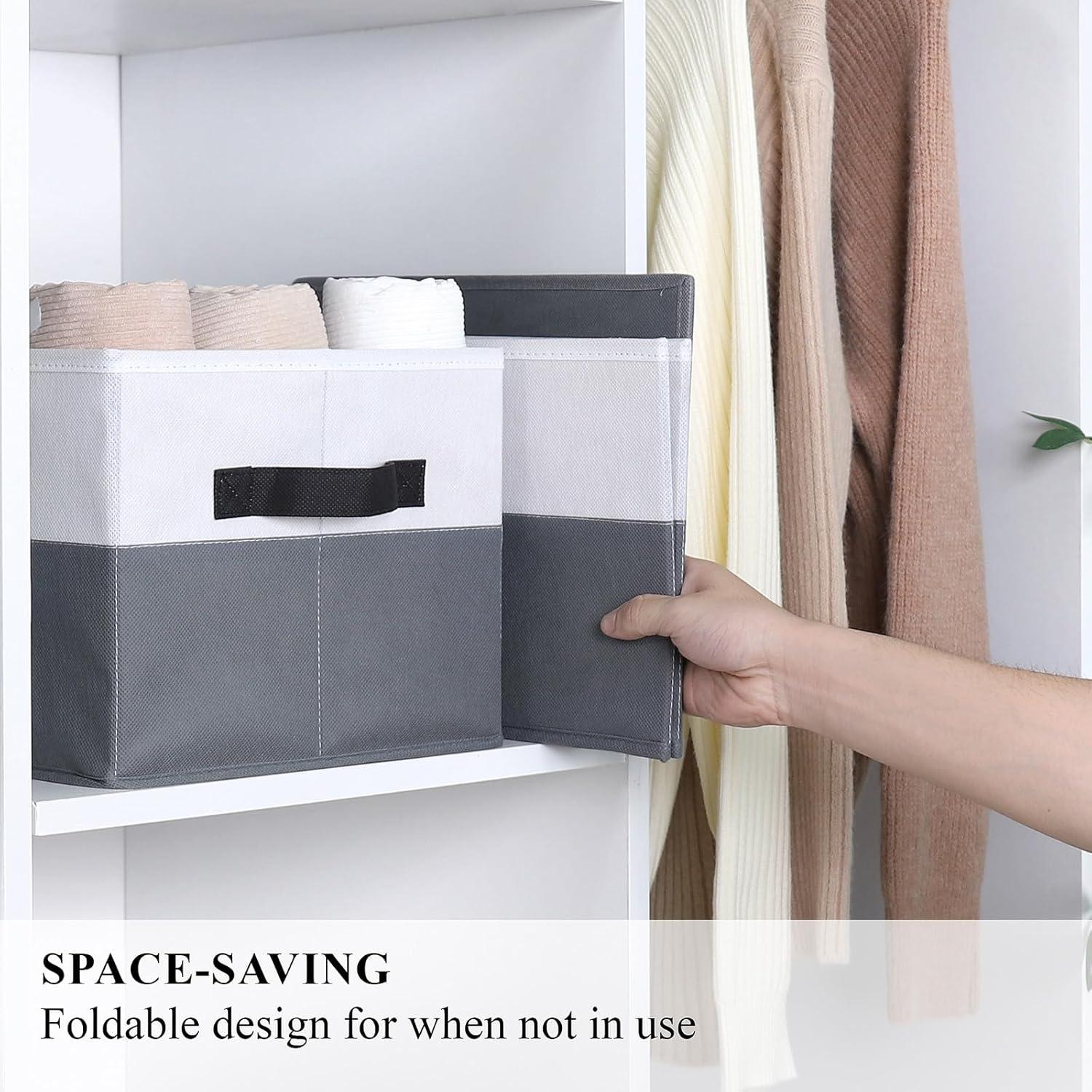 Cestas de Almacenamiento WUIKE 3-Pack Grande Gris/Blanco 21L