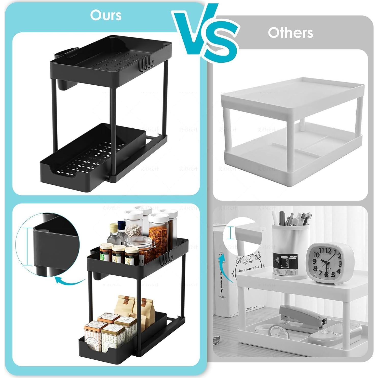 Organizador de Bajo Fregadero MERJULAN 2 Niveles Negro