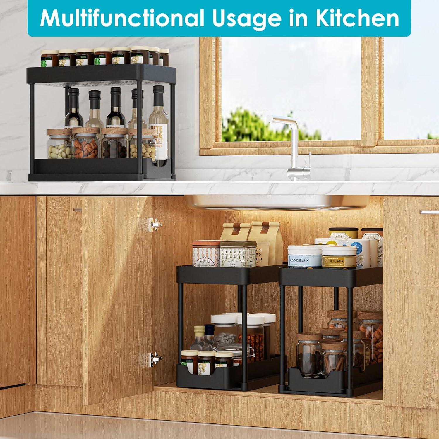 Organizador de Bajo Fregadero MERJULAN 2 Niveles Negro