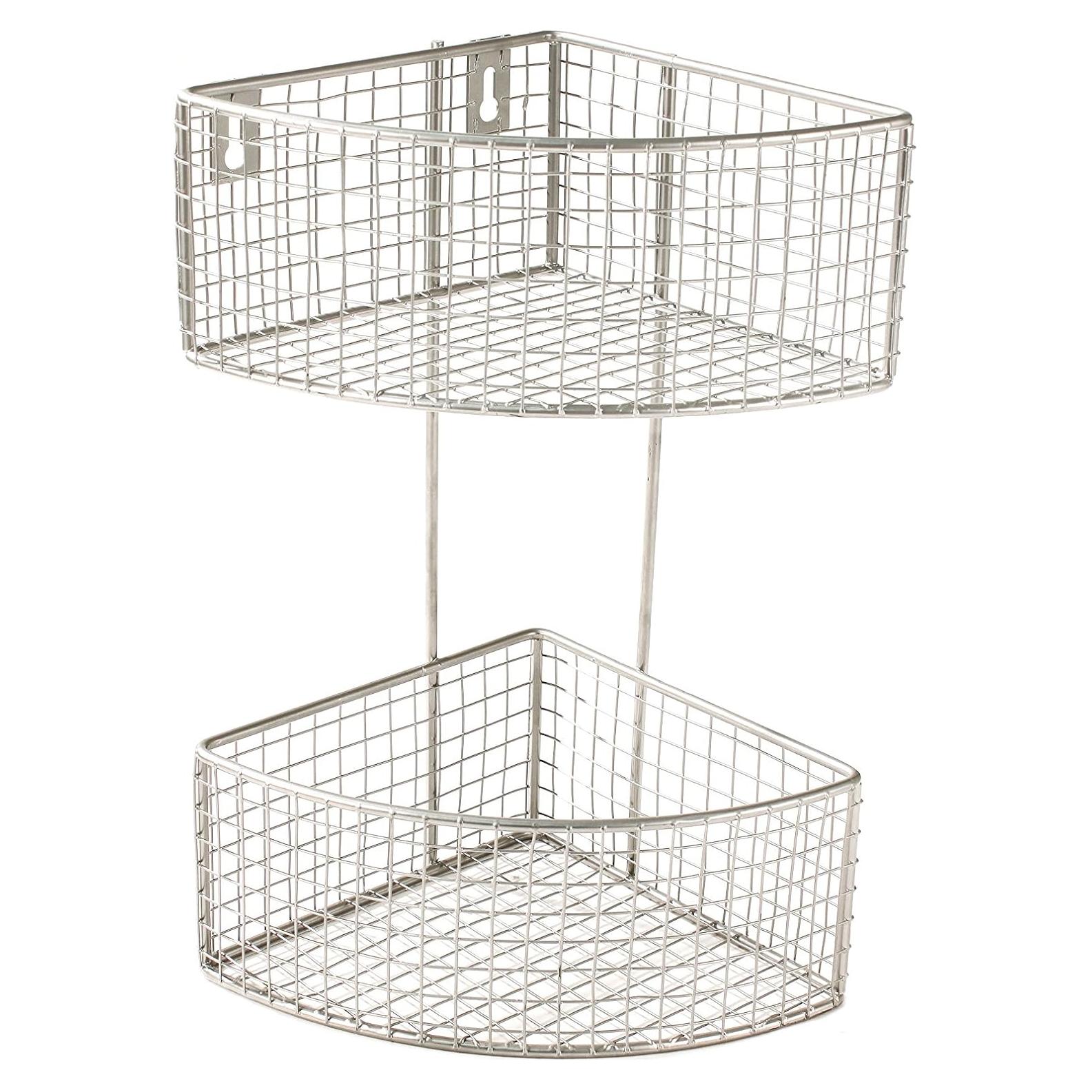 Cesta Esquinera 2 Niveles Spectrum Diversified Níquel Satinado