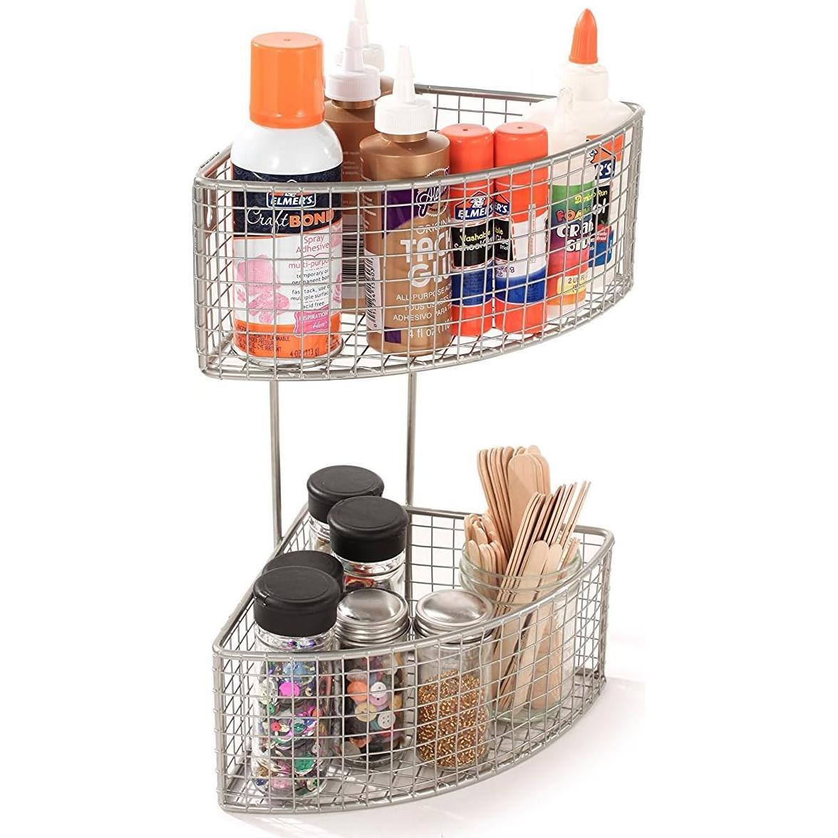 Cesta Esquinera 2 Niveles Spectrum Diversified Níquel Satinado