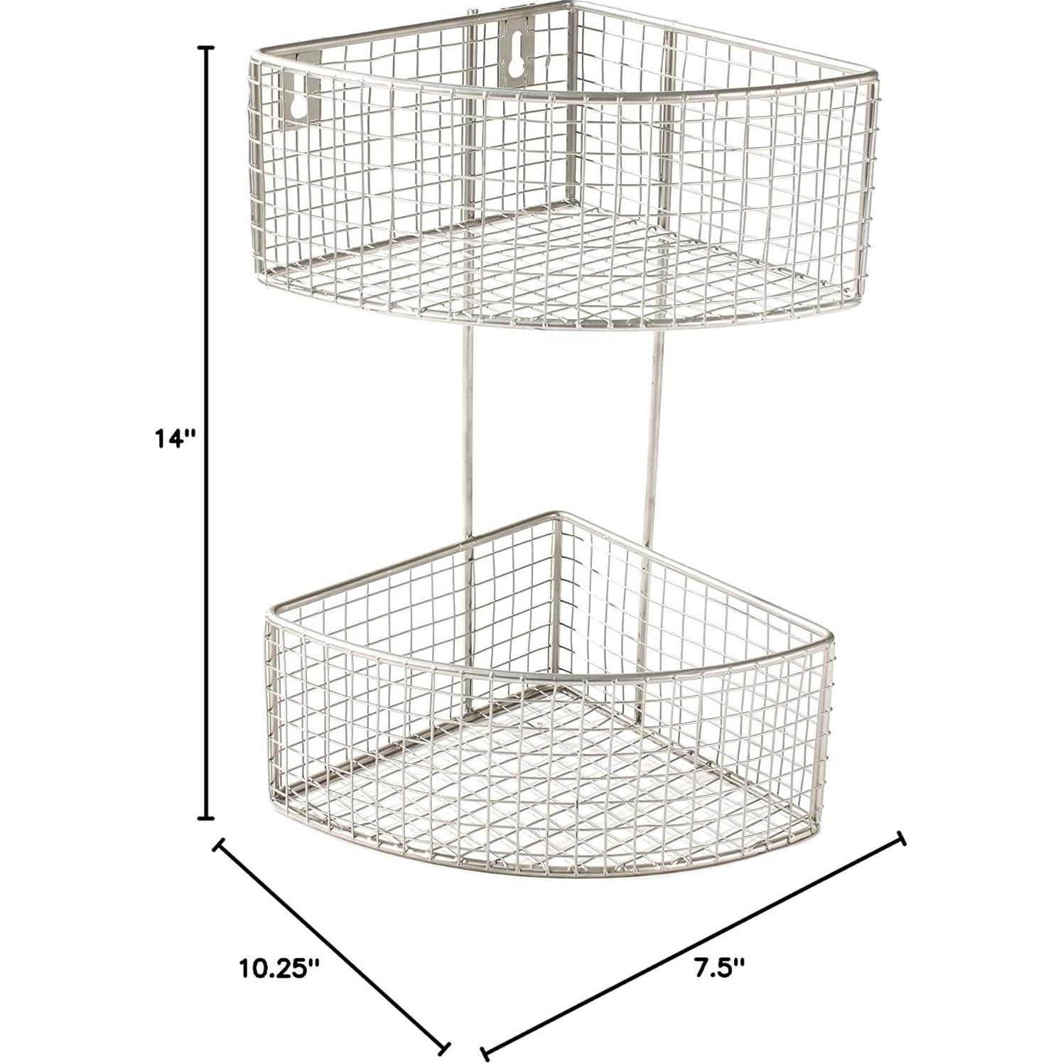 Cesta Esquinera 2 Niveles Spectrum Diversified Níquel Satinado