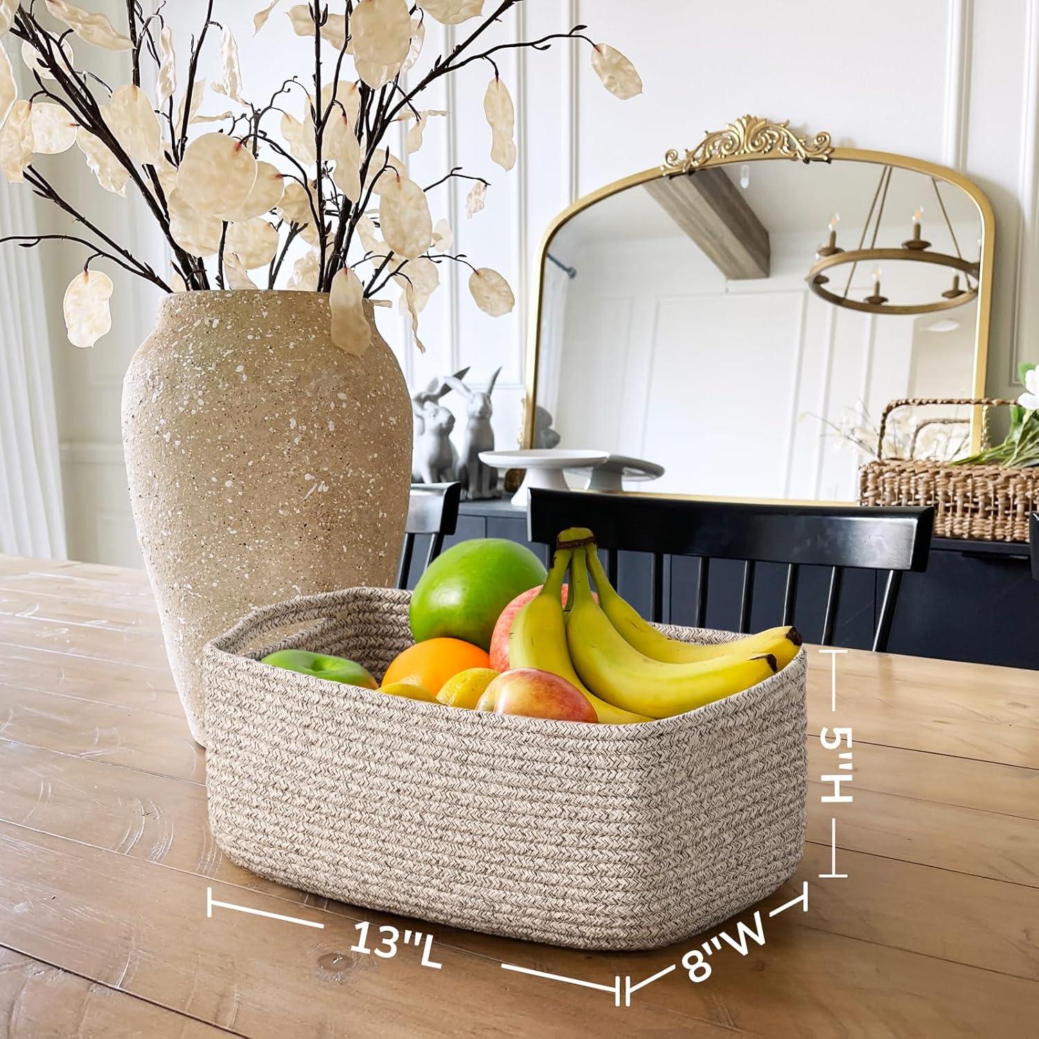 Cestas de Almacenamiento Goodpick 33x20x13 cm 3 Piezas Algodón