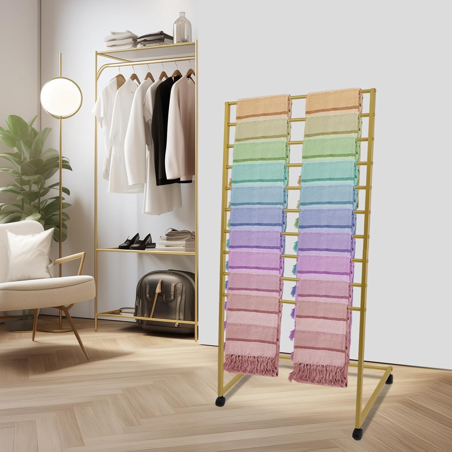 Organizador de Bufandas MARTEXBUY 10 Niveles Acero Dorado