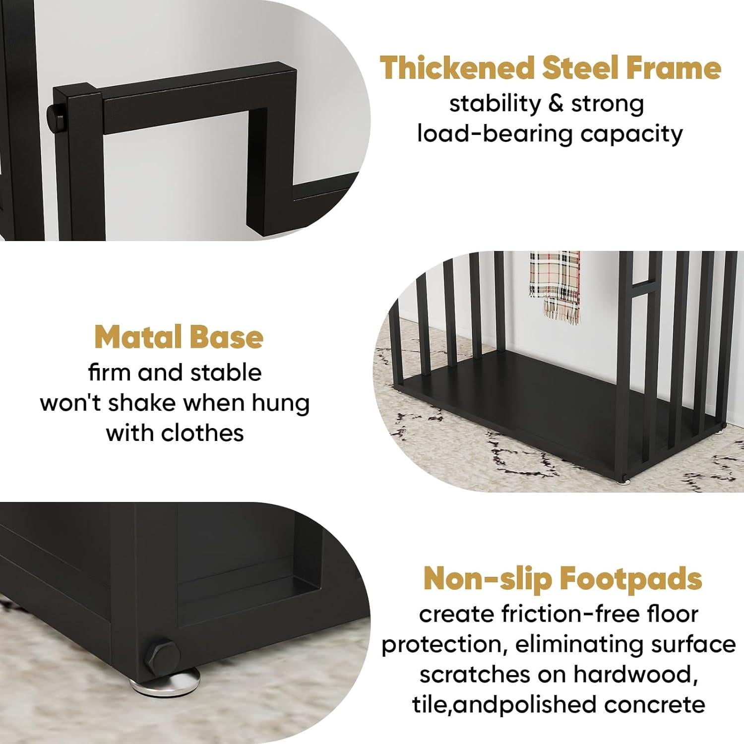 Soporte de Exhibición de Bufandas Tonchean 5 Niveles Metal Negro