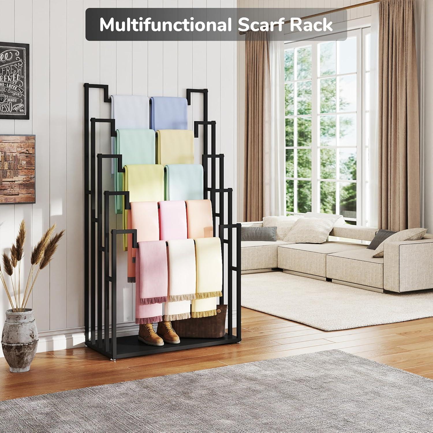 Soporte de exhibición de bufandas lesolar 5 niveles metal 150 cm