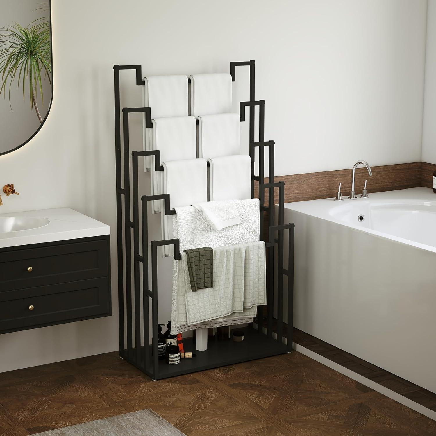 Soporte de exhibición de bufandas lesolar 5 niveles metal 150 cm