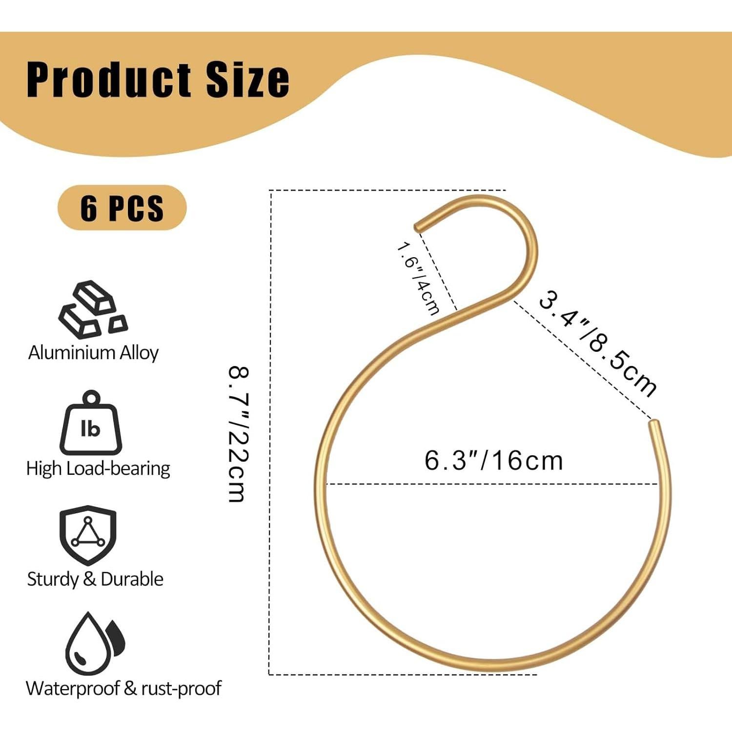 6 Anillos para Bufandas Dorados BTAMUD - Organizador Multiusos