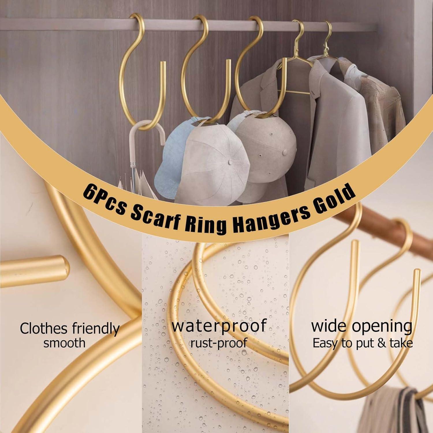 6 Anillos para Bufandas Dorados BTAMUD - Organizador Multiusos