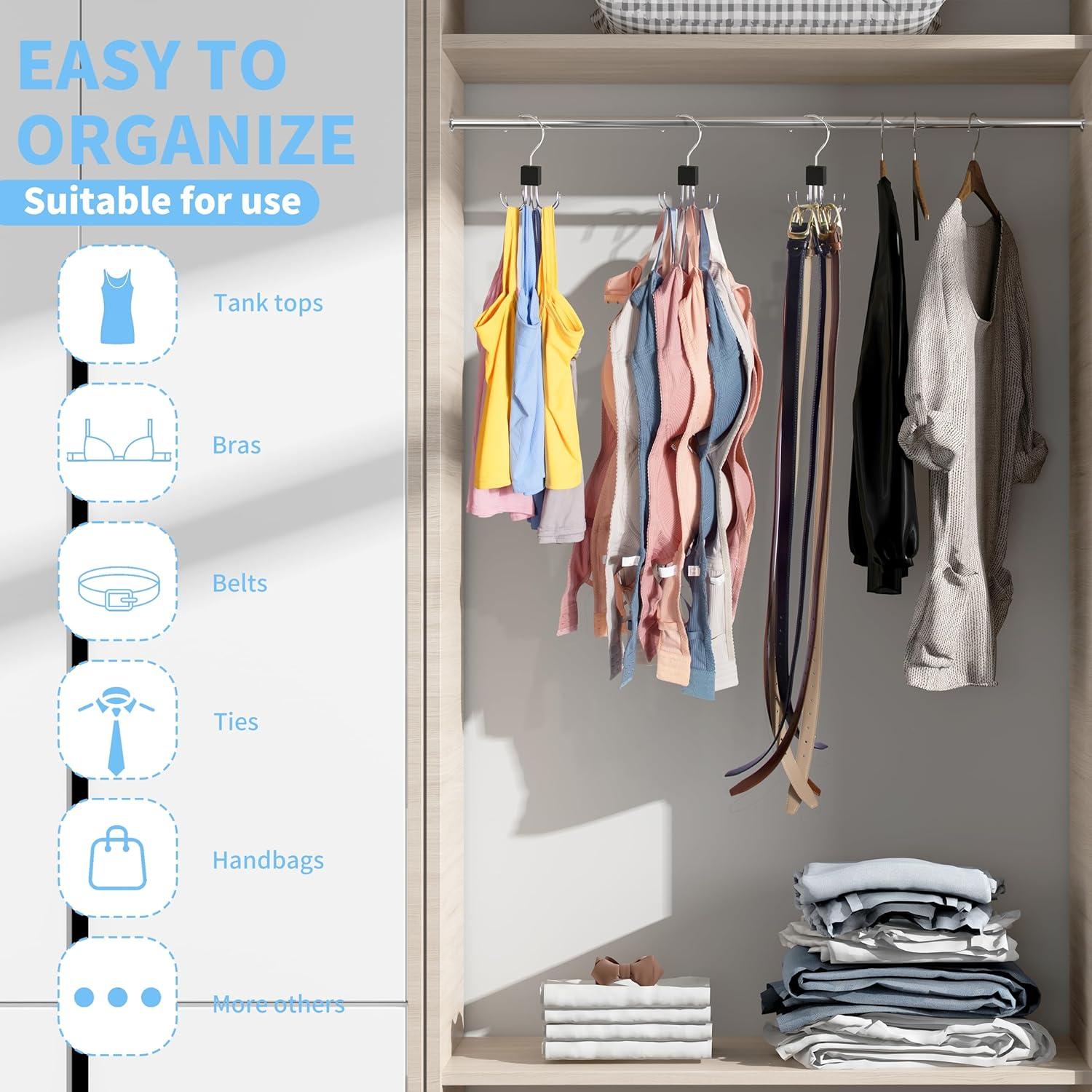 Perchero Rotatable Vizirwpfot para Sujetadores y Tops Negro