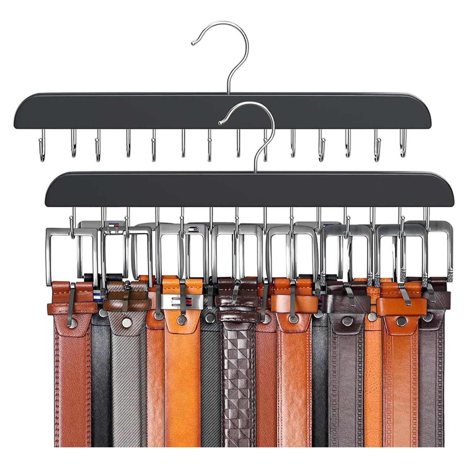 Organizador de Cinturones y Corbatas BEWITU 2 Piezas 14 Ganchos