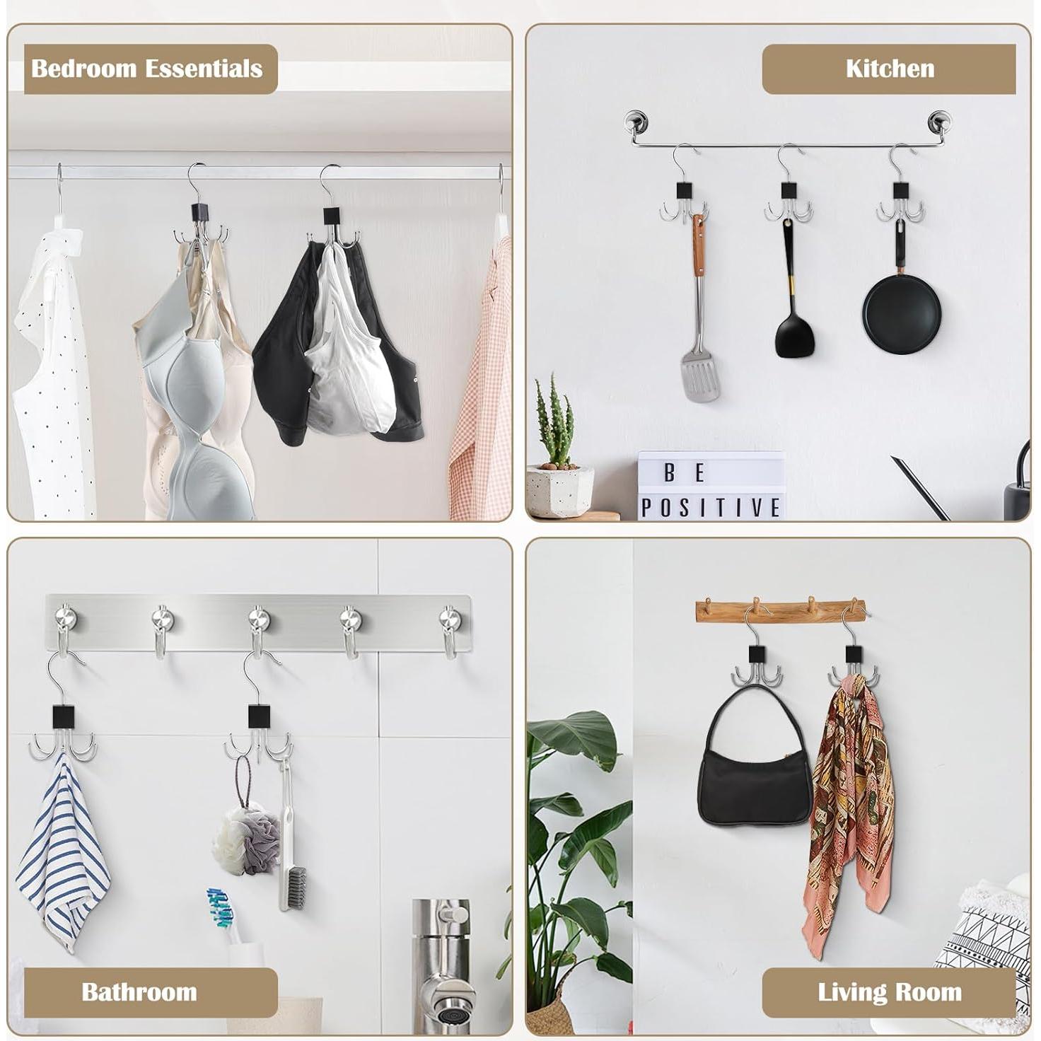 Pack de 3 Perchas Multifuncionales Aquzhou - Ahorra Espacio