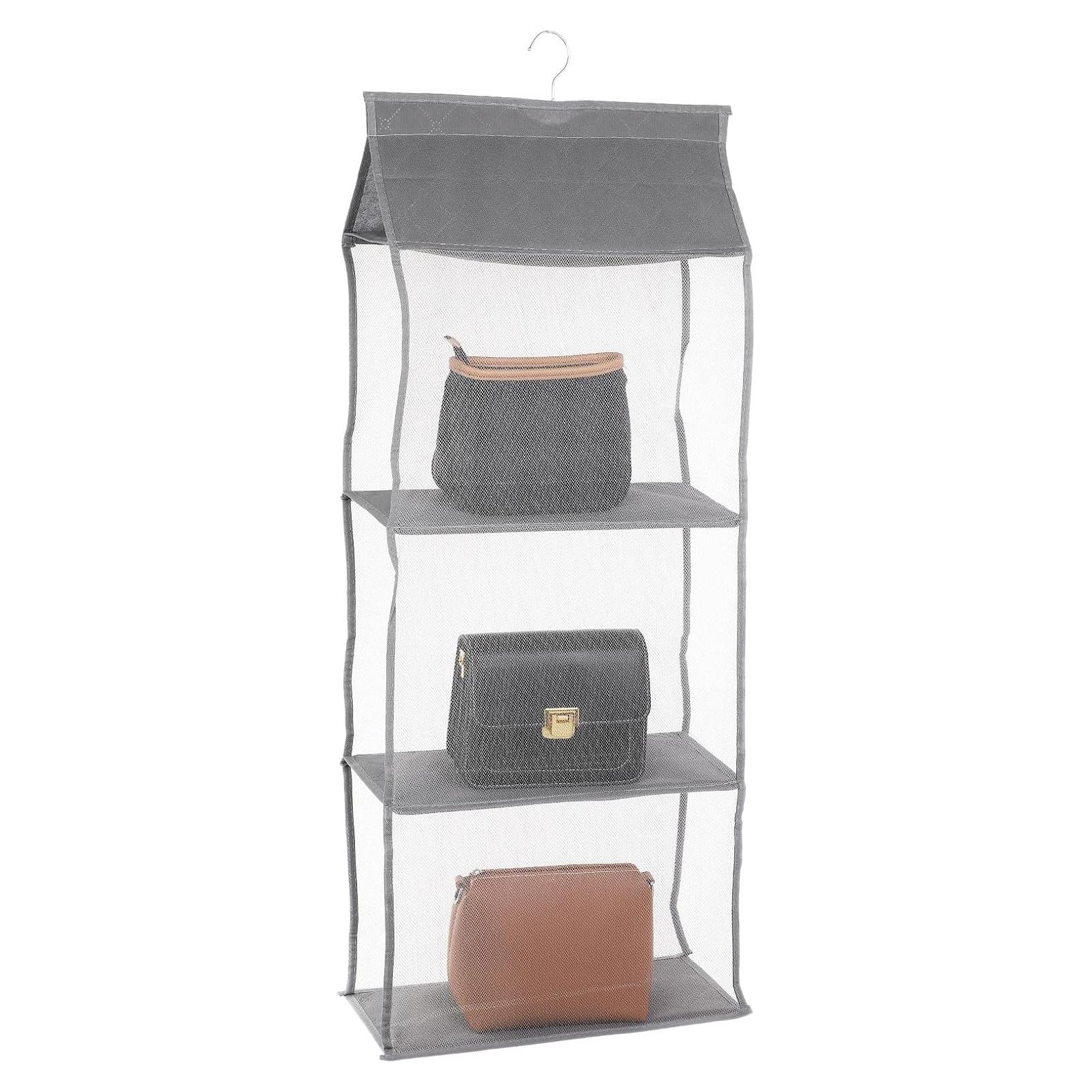 Organizador de bolso colgante uxcell gris 3 bolsillos 40x16x95cm