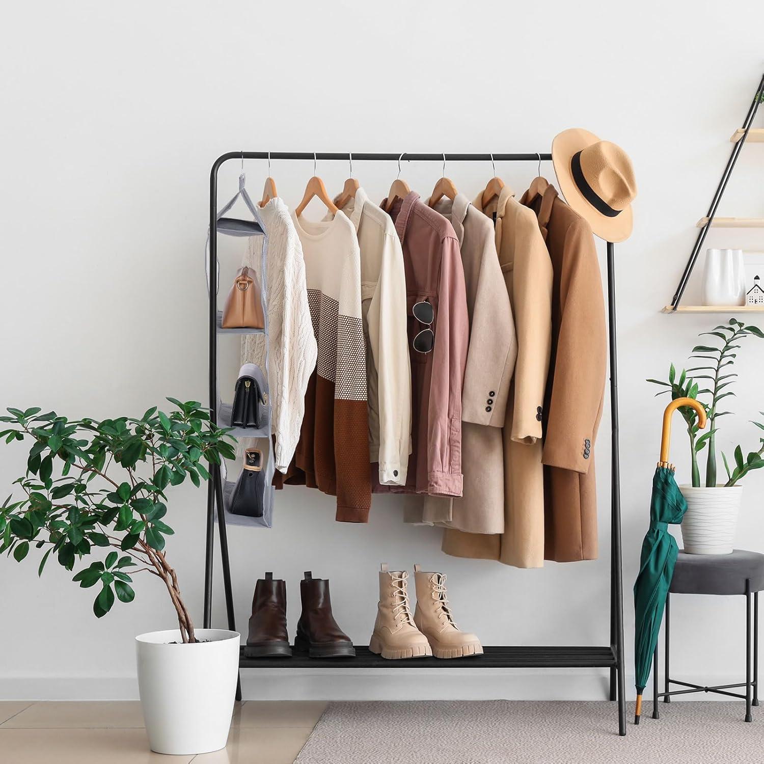 Organizador de bolso colgante uxcell gris 3 bolsillos 40x16x95cm