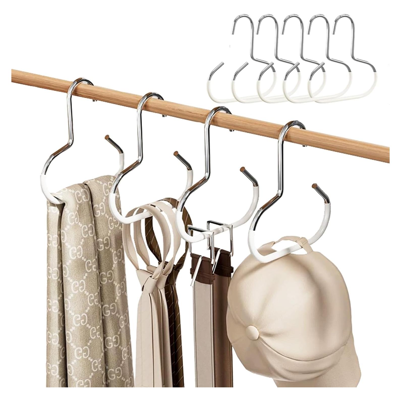 Organizador de Armario Heiboa 5PCS Antideslizante Blanco