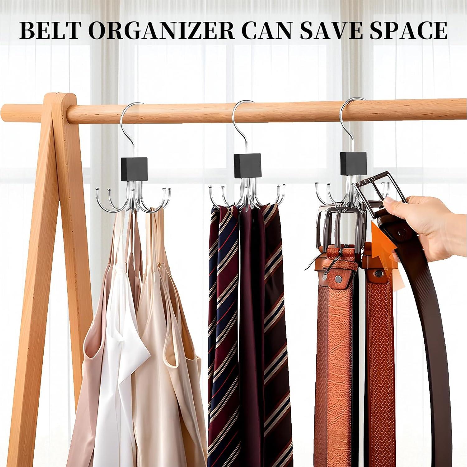 Organizador de Cinturones AYAWOW 2 Paquetes Metal Giratorio 360°