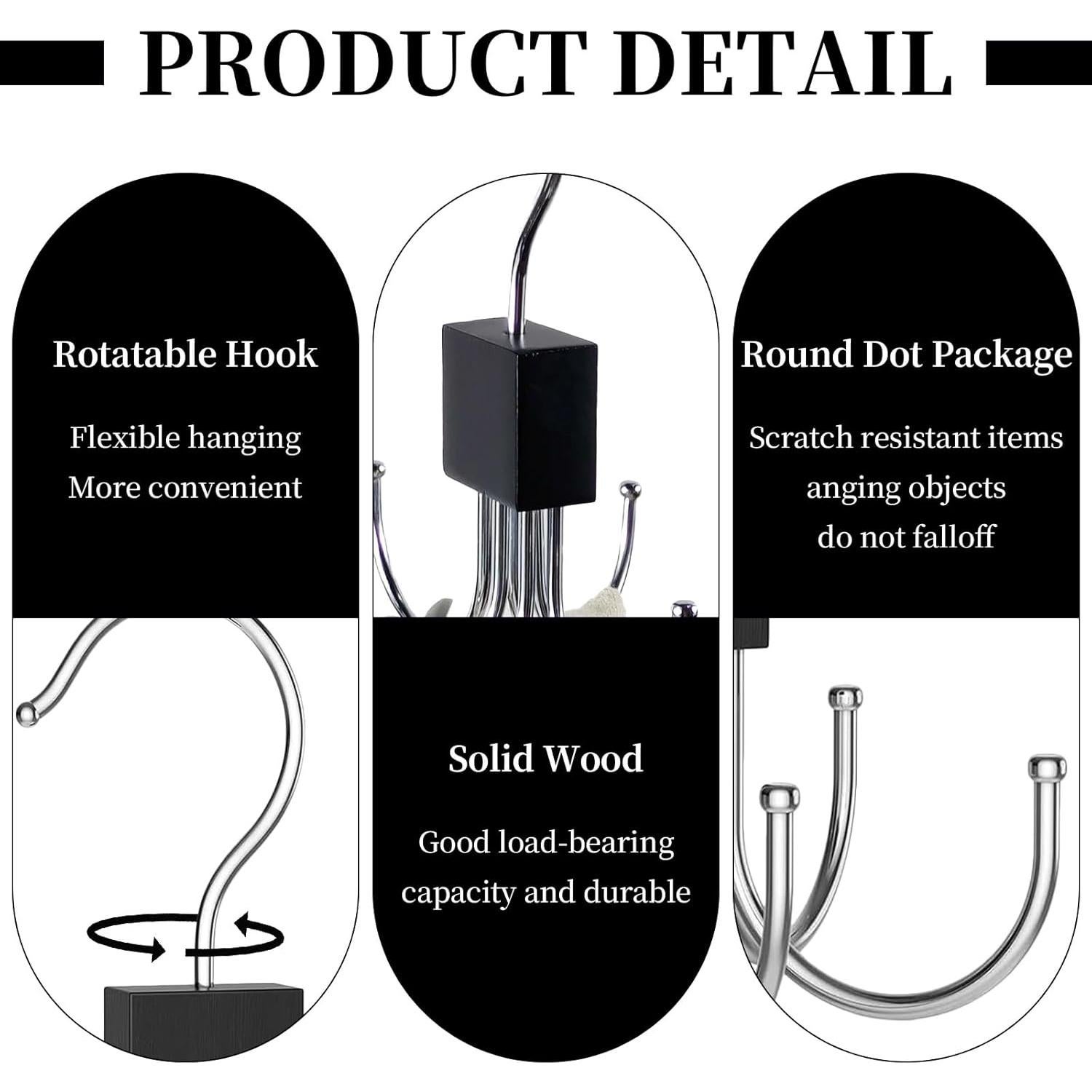 Organizador de Cinturones AYAWOW 2 Paquetes Metal Giratorio 360°