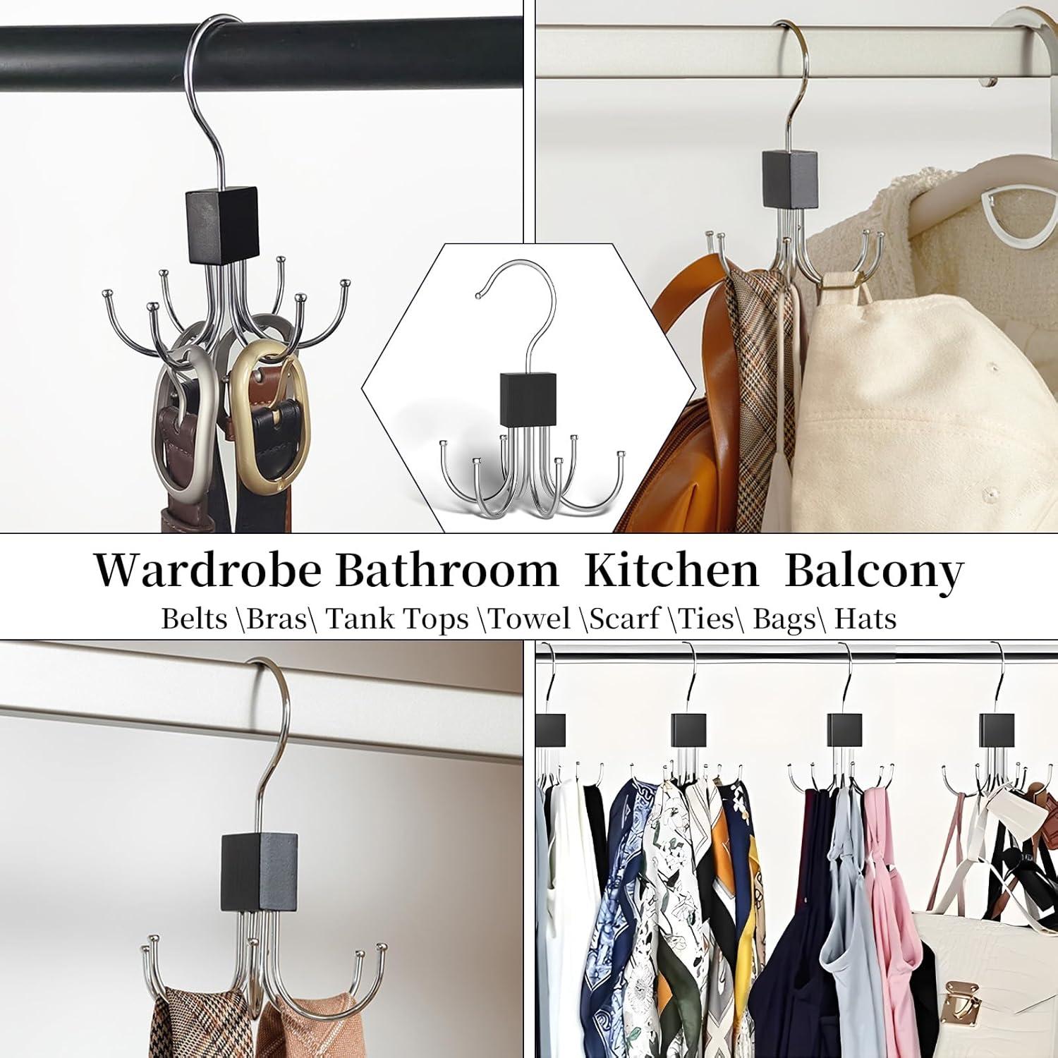 Organizador de Cinturones AYAWOW 2 Paquetes Metal Giratorio 360°