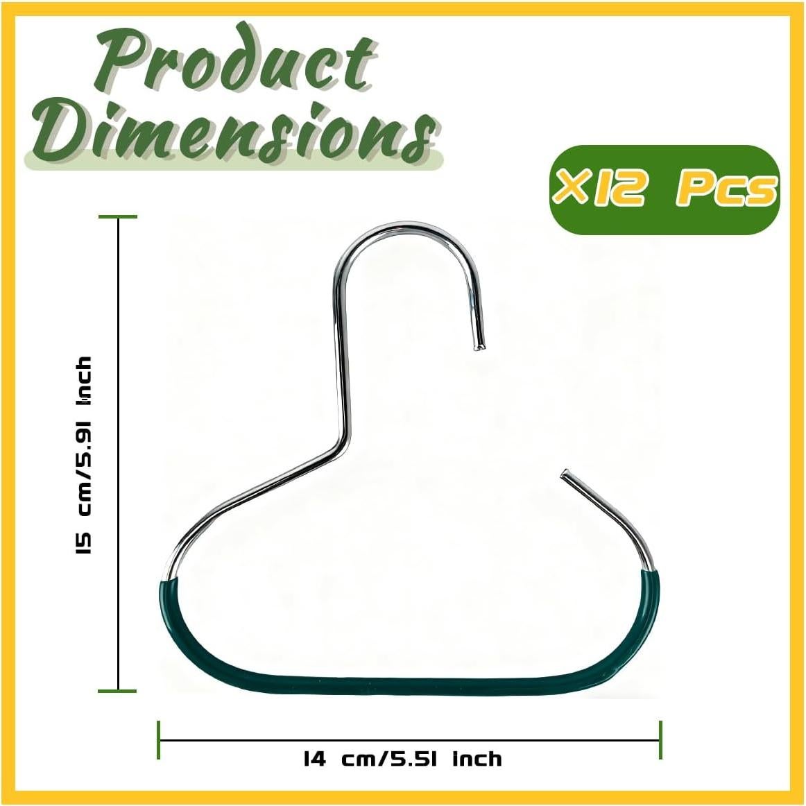 Perchas de Metal Antideslizantes SMUVSMU Verde Oscuro 12 Pcs