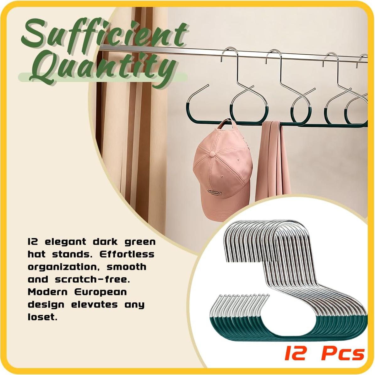 Perchas de Metal Antideslizantes SMUVSMU Verde Oscuro 12 Pcs