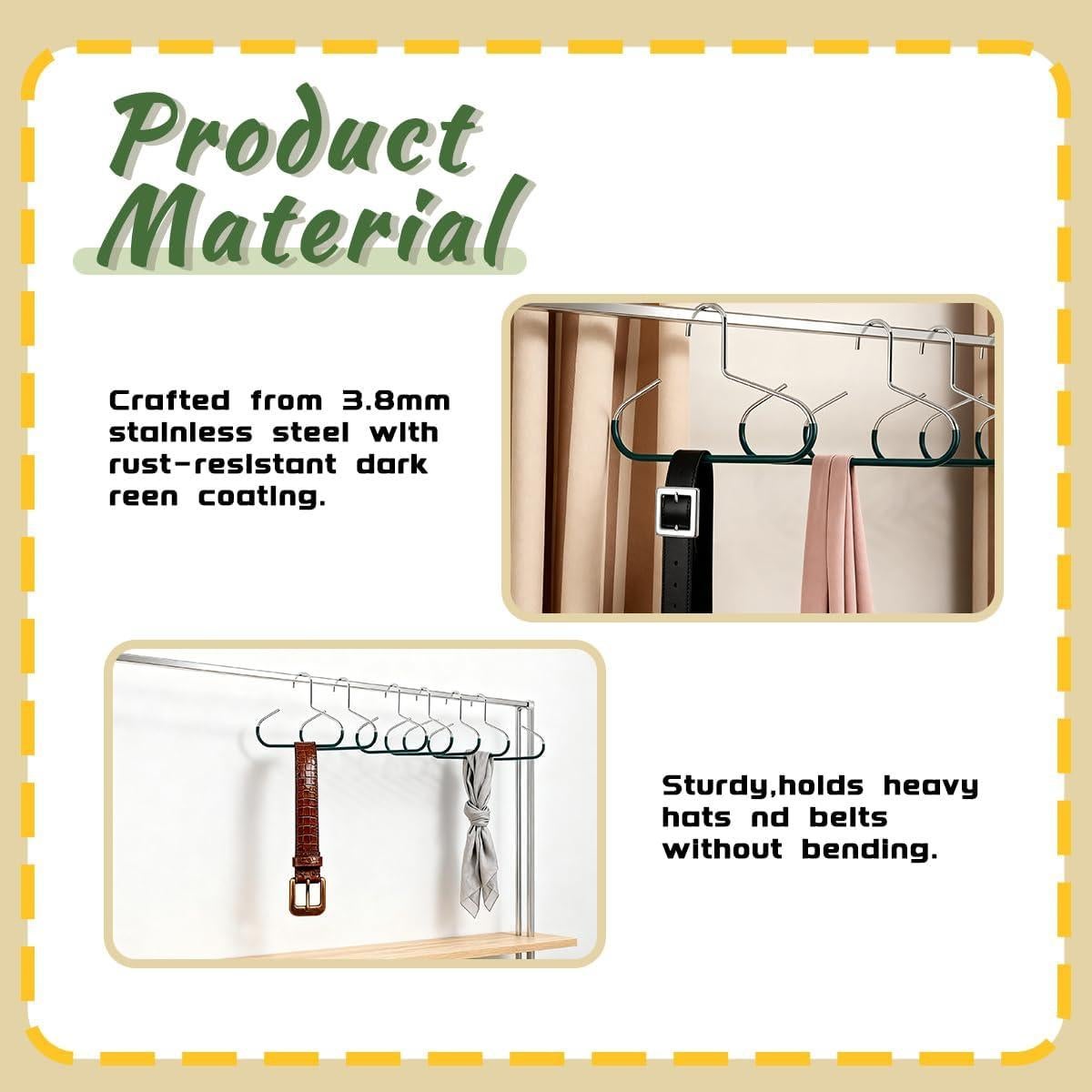 Perchas de Metal Antideslizantes SMUVSMU Verde Oscuro 12 Pcs