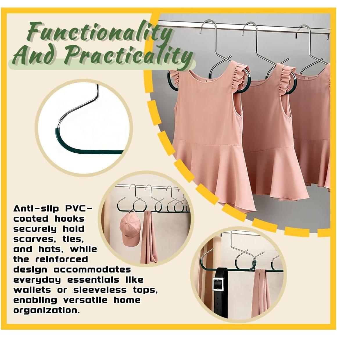 Perchas de Metal Antideslizantes SMUVSMU Verde Oscuro 12 Pcs