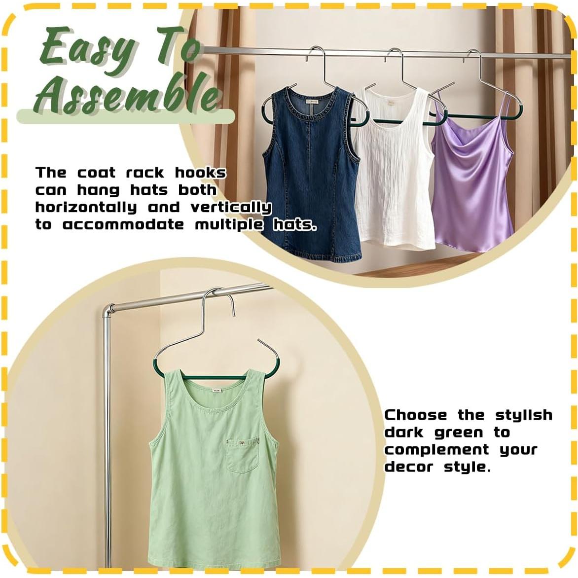 Perchas de Metal Antideslizantes SMUVSMU Verde Oscuro 12 Pcs