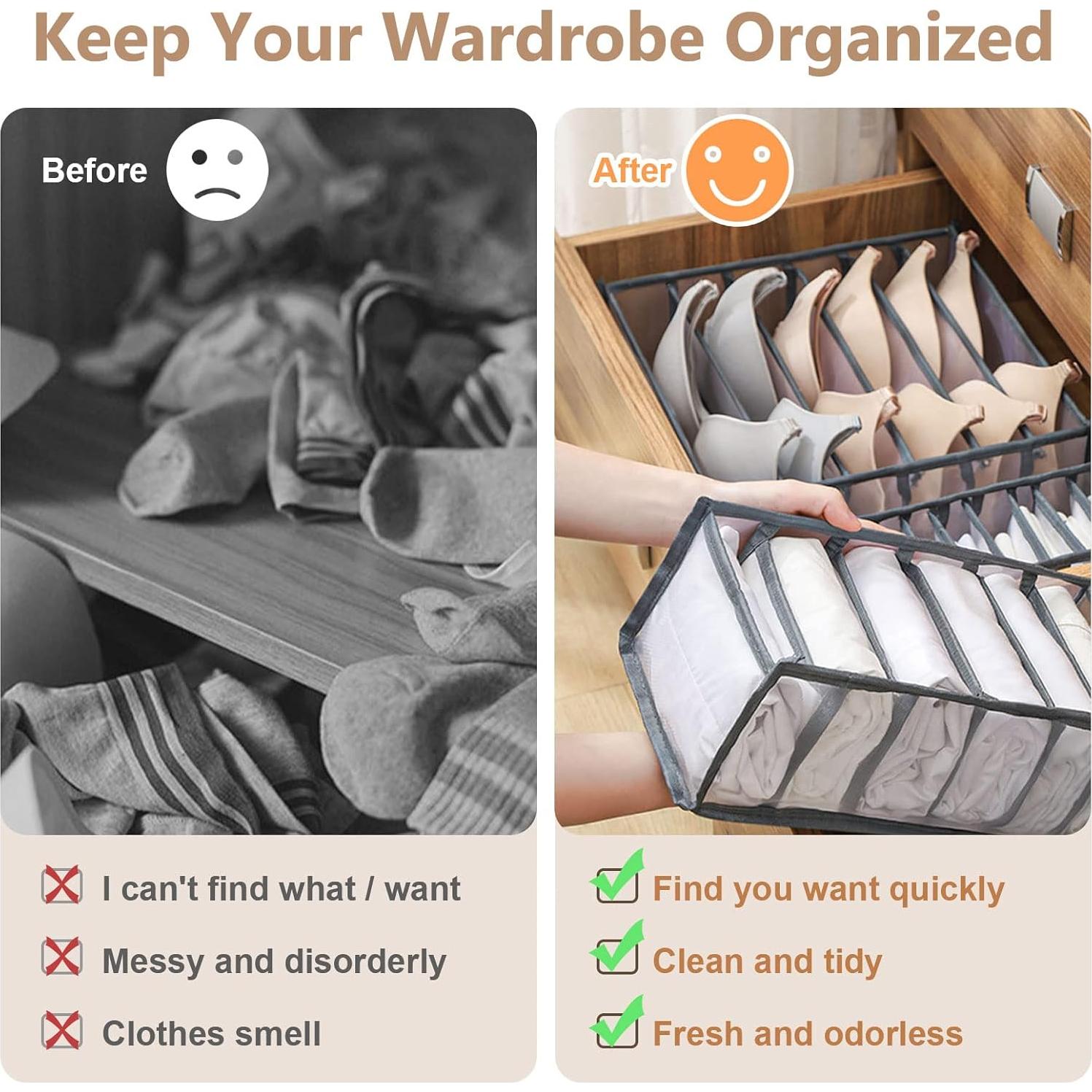 Organizador de Cajón GWSNIO 6 Pcs Plegable para Ropa Interior