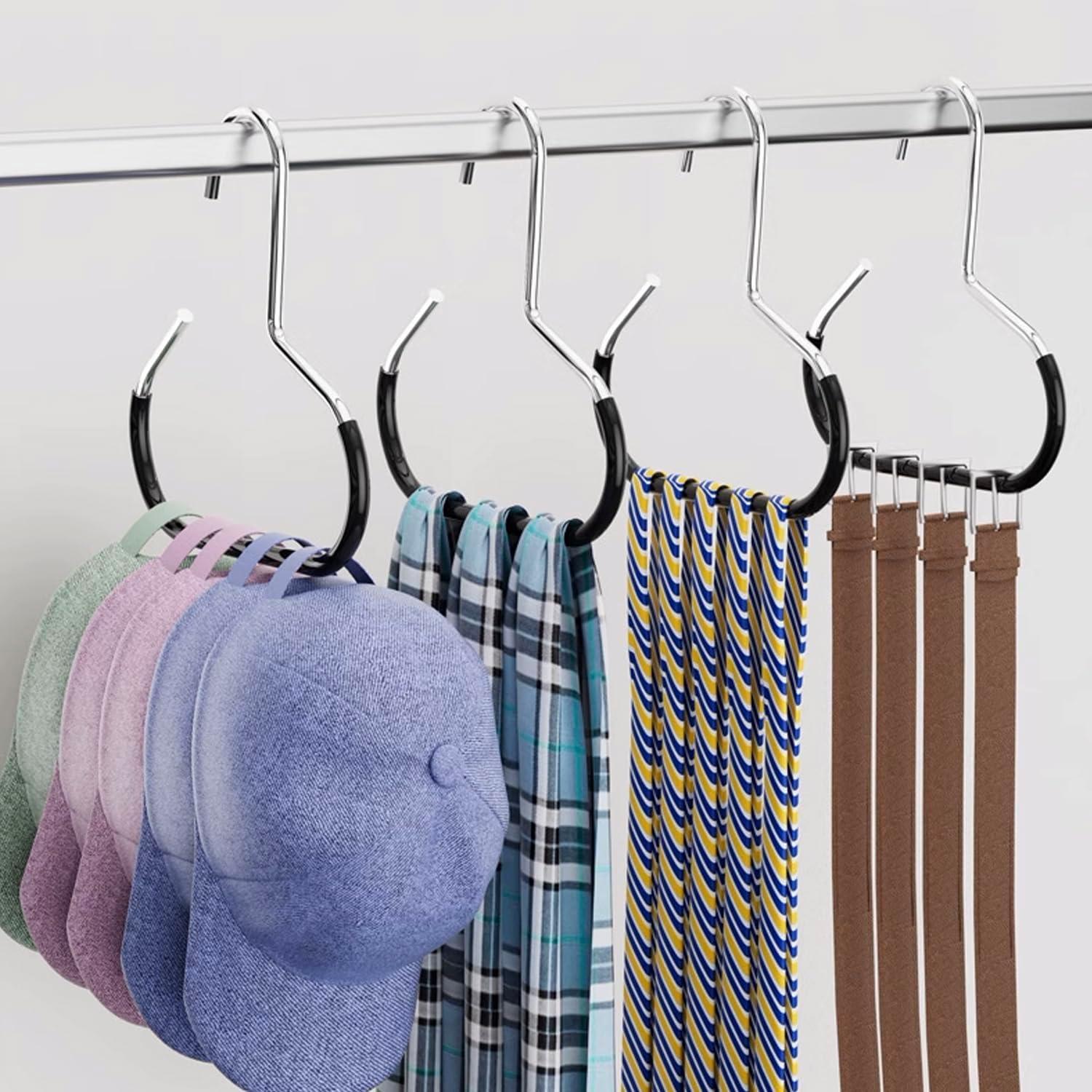 4 Perchas Antideslizantes para Bufandas Nueva Bendición Negro