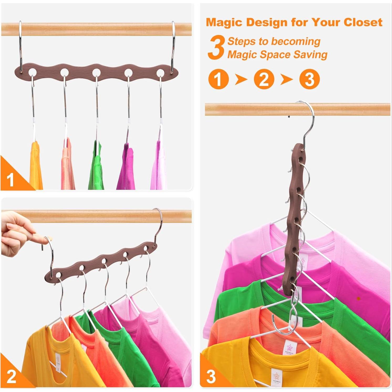 Perchas de Madera HEYHOUSE 6 Pzas Alta Resistencia 27.2kg